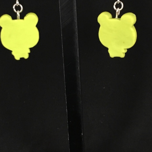 Handmade Polymer Clay Frog Dangle Drop Earrings - Picture 2 of 8